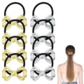 Metall Schleife Haargummis Set, stilvolle gold silber elastische Haarbänder Damen. - Set 9 / 8er Set