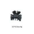 Pequeña pinza de pelo con lazo de estrás negro, mini gancho metálico de 2.5cm para flequillo y moño. - Gris Pizarra