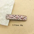 Pink rhinestone hair clip elegant sweet barrette sparkling crystal hair accessories for women - Pink (1069-3 Pink)
