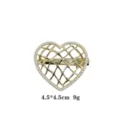 Gold heart pearl hair clip, elegant metal hairpin barrette for women and girls daily wear. - Heart Artificial Pearl Style