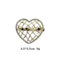 Heart rhinestone hair clip gold metal geometric barrette side clip sweet chic hair accessory - Heart Rhinestone Style