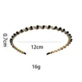 Elegante diadema de cuentas negras y doradas, accesorio para el pelo estilo vintage. - Estilo Trenzado Dorado con Cuentas Negras (1099-7)