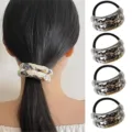 Silver metallic irregular hair tie elegant ponytail holder fashion hair accessories - Irregular Scrunchie Style (Set 25) / Set of 4 / Silver
