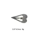 Silver Rhinestone Heart Hair Clip Metal Duckbill Hairpin Cute Hair Accessories for Women - Silver Full Rhinestone Heart Style
