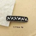 Elegant black rhinestone BB hair clip sparkling crystal metal barrette for women and girls. - Black (1069-4 Black)