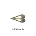 Sweet rhinestone hair clip for women, sparkling crystal duckbill side clip for chic bangs. - Gold Pave Zircon Heart