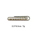 Strass perle trombone pince à cheveux élégante métal épingle à cheveux accessoires mode femmes - Barrette Longue Perle et Strass en Alliage (1074-14)