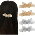 Nahaufnahme von Metall Legierung hohlen Schmetterling Haarspangen in Gold und Silber. - Set 20 / 4er-Set