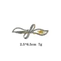 Pince à cheveux nœud strass barrette métallique scintillante accessoire femme - Pince Latérale Nœud Papillon Strass Dorée (1074-15)