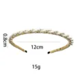Elegant vintage gold pearl headband for women chic braided hair hoop bridal hair accessories - Artificial Pearl Woven Style (1099-1)