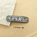 Gray rhinestone hair clip, 7.7x2cm sparkly crystal barrette for women and girls daily wear. - Gray (1069-4 Gray)