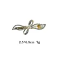 Barrette à cheveux nœud strass doré élégant accessoire pince coiffure 2.5x6.5cm - Accessoire de Coiffure Nœud Perle et Strass Doré (1074-16)