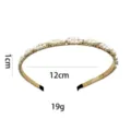 Gold pearl rhinestone headband elegant retro hair hoop women daily party hair accessories - Pearl Rhinestone Inlaid Style (1099-2)