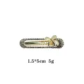 Pince à Cheveux Nœud Strass Brillante pour Femme Barrette Cristal Élégant Accessoire - Barrette Nœud Papillon Strass Noir Fusil (1074-17)