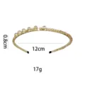 Gold crystal beaded headband vintage hair hoop elegant hair accessories for women 0.8cm wide - Gold Beaded Thin Style (1099-3)