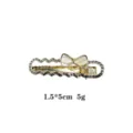 Élégante pince à cheveux nœud strass doré, barrette cristal étincelante pour coiffure charmante. - Pince à Cheveux Nœud Opale Vague Dorée (1074-19)