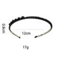 Elegante diadema negra con cuentas accesorio para el cabello vintage de moda 12cm - Estilo de Cuentas de Cristal Artificial Negro (1099-5)