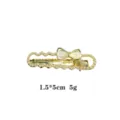 Barrettes à cheveux nœud perle dorée accessoire de coiffure élégant pour femmes filles. - Pince à Cheveux Nœud Perle et Opale Dorée (1074-20)
