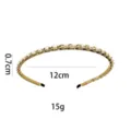 Elegante diadema de cadena de metal dorado con perlas, accesorio para el cabello. - Estilo de Cadena Dorada con Perlas (1099-10)