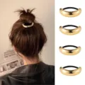 Metal curved hair tie ponytail cuff elegant hair holder hairpin hair accessories for women - Curved Ponytail Clip (Set 46) / Set of 4 / Gold