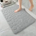 Graue Kiesel-Memory-Foam-Badematte, weicher saugfähiger rutschfester Badezimmerteppich. - 40*38cm Abdeckung / Steinmuster Hellgrau