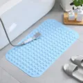 Blue non-slip PVC bath mat with suction cups and massage particles for bathroom shower. - 36*71cm / Sky Blue Massage Style