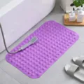Purple non-slip PVC bath mat with massage suction cups for bathroom shower floor safety. - Purple Massage Style