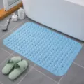 Blue PVC Anti-Slip Suction Cup Bath Mat in Blue Variant Designed for Bathroom Shower Floor Safety - Sky Blue Flat Style