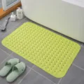 Green PVC anti-slip bath mat with massage suction cups for shower room and floor. - Light Green Flat Style
