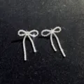 Glänzende Strass Schleife Quasten Ohrringe, elegantes Nischen-Design Modeschmuck Hauptansicht. - Stil 5