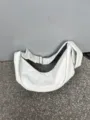 Minimalist soft leather white crescent shoulder bag, versatile casual dumpling crossbody bag. - Linen White