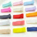 Colorful ribbon wrapped hair clips set, candy color baby hair accessories, sweet style. - Fully Lined Clips / 3.50cm