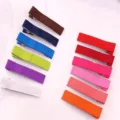 Detailed view of colorful ribbon wrapped hair clips set, showing various candy colors. - Half-Wrapped Fabric Clip / 4.50cm