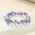 Traditional Chinese blue and white porcelain bead bracelet elegant ceramic jewelry item - Blue
