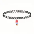 Cute ice pop pendant black tattoo choker necklace, perfect sweet and cool style jewelry. - Tri-color Popsicle Pendant