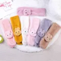 Cute plush rabbit children scarf winter warm soft furry neck warmer for boys and girls - Random Mixed Color