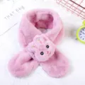 Kids winter plush scarf cute pink rabbit design soft warm neck warmer for boys and girls - Bunny Purple
