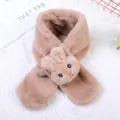 Kids plush winter scarf cute bunny neck warmer soft cozy warm scarf for boys and girls - Little Rabbit in Khaki