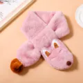 Kinder Plüsch Winter Halstuch Schal, süßes rosa flauschiges Kleinkind Kragen Accessoire. - Kleiner Fuchs in Hellviolett