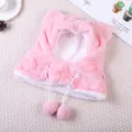 Niedlicher Kinder Winter warmer Plueschhut Katzenohren Pompon Fleece gefuettert rosa Muetze - M / Panda Rosa