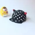 Süße gepunktete Horn Baby Baseball Kappe Weiche Krempe Kleinkind Sonnenhut Freizeit - Mützenumfang ca. 46 cm, empfohlen für 5–36 Monate / Schwarz