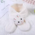 Kids Cute Plush Rabbit Scarf Warm Winter Faux Fur Neck Warmer Toddler Cold Weather Muffler - Little Rabbit in Creamy White