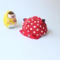 Süßes Baby Pünktchen Sonnenhut weiche Krempe Kleinkind Baseball Kappe Kleinkind Mütze - Mützenumfang ca. 46 cm, empfohlen für 5–36 Monate / Rot