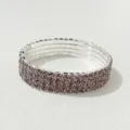 Crystal rhinestone stretch bracelet, sparkly pink purple crystal bangle for women wedding party. - Purple
