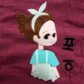 Cute cartoon embroidered cotton linen scarf fabric variant with unique Korean letter details. - Korean Girl - Wine Red