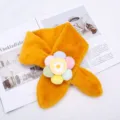 Kinder Plüsch Winterschal gelb Kunstfell süße Sonnenblume Halstuch Mädchen Jungen warm - Sonnenblume-Gelb