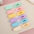 Macaron Farbe Polka Dot Entenschnabel Haarklammern Detailansicht, süßes Haaraccessoire. - Mehrfarbig