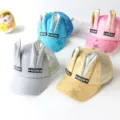Süße Kinder Mesh Baseballcap mit Hasenohren und Sternenmuster, atmungsaktive Baby Mütze. - Hutumfang ca. 54 cm (verstellbar) / Mehrfarbig