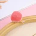 Cute miniature simulation fruit hair clip plush strawberry duckbill hairpin product detail view - Peach