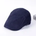 Herren dunkelblaue Baumwoll Schiebermütze, einfarbige klassische Duckbill Kappe für Outdoor. - Verstellbar / Marineblau